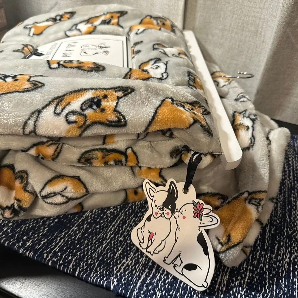 Corgi Oversized Fleece Throw Blanket